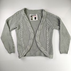 Triple Five Soul Gray Cable Knit Cardigan Chunky Open Front Cozy Winter Style